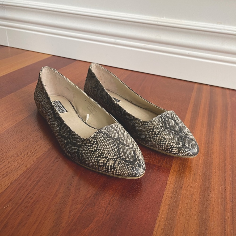 Faux snake skin ballet flats